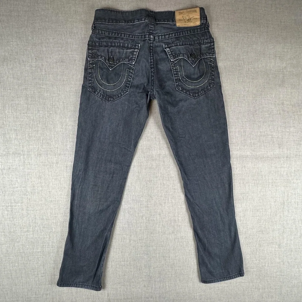 True Religion Section Straight Jeans Mens 33x31 Blue Dark Wash Regular Fit Denim